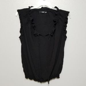 a.n.a Black sleeveless top with elastic bottom